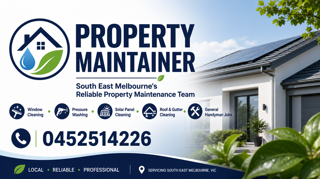 Property Maintainer cover image with services and contact details for South East Melbourne